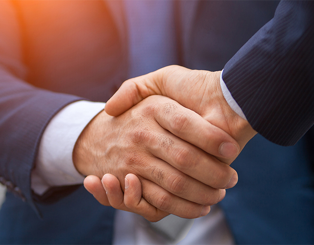 Two business people shaking hands, businessman, hand
